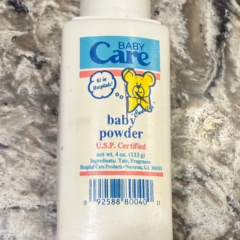 Vtg Baby Care Baby Powder 95% 4 oz Talc Fragrance Hospital Care Products Cuddles